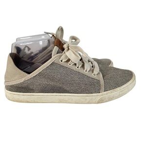 OluKai Coastal Pehuea Li Tan Sneakers Lace Up Casual Walking Shoes Womens 8.5